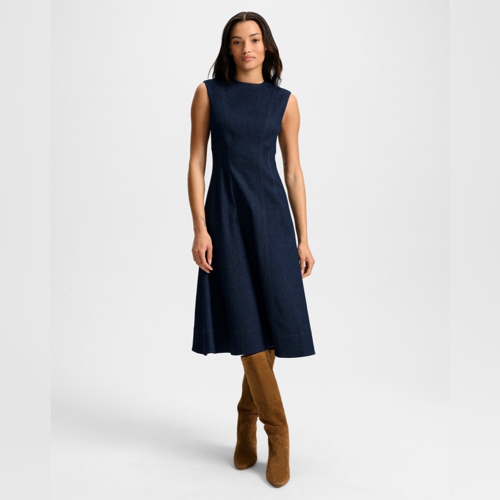 Veronica Beard Dulce Denim Midi Dress US 2